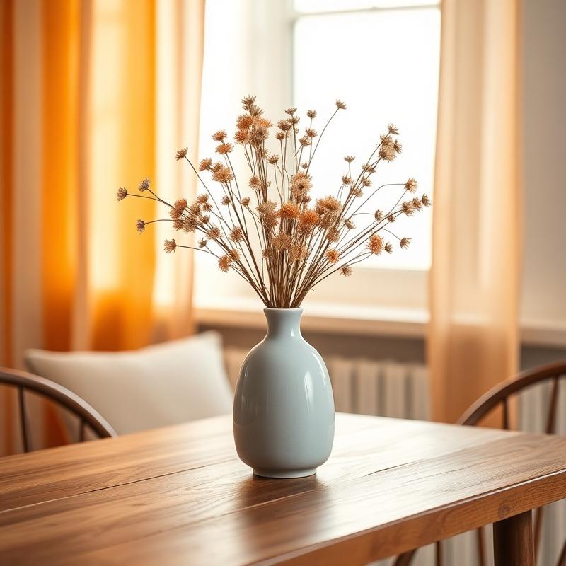 Minimal still life with dried flowers